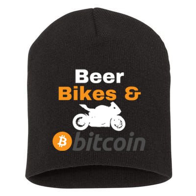 Beer Bikes Bitcoin, Vintage Bitcoin Logo, Bitcoin Crypto, Bitcoin Blockchain Short Acrylic Beanie