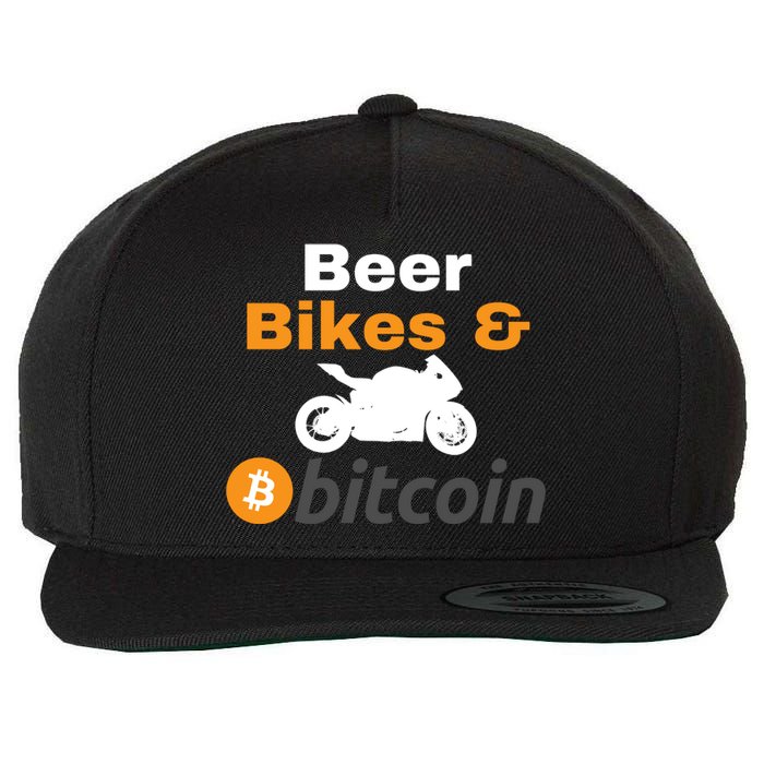 Beer Bikes Bitcoin, Vintage Bitcoin Logo, Bitcoin Crypto, Bitcoin Blockchain Wool Snapback Cap