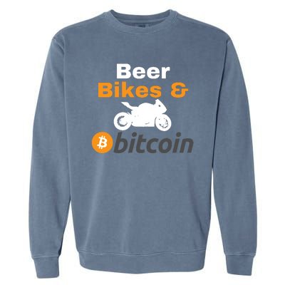 Beer Bikes Bitcoin, Vintage Bitcoin Logo, Bitcoin Crypto, Bitcoin Blockchain Garment-Dyed Sweatshirt