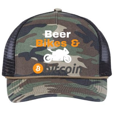 Beer Bikes Bitcoin, Vintage Bitcoin Logo, Bitcoin Crypto, Bitcoin Blockchain Retro Rope Trucker Hat Cap