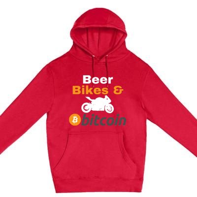 Beer Bikes Bitcoin, Vintage Bitcoin Logo, Bitcoin Crypto, Bitcoin Blockchain Premium Pullover Hoodie