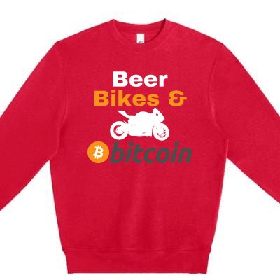 Beer Bikes Bitcoin, Vintage Bitcoin Logo, Bitcoin Crypto, Bitcoin Blockchain Premium Crewneck Sweatshirt