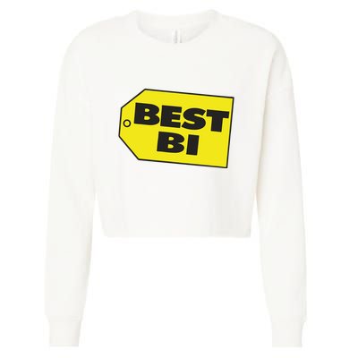 Best Buy Best Bi Bisexual Pun Joke Cropped Pullover Crew