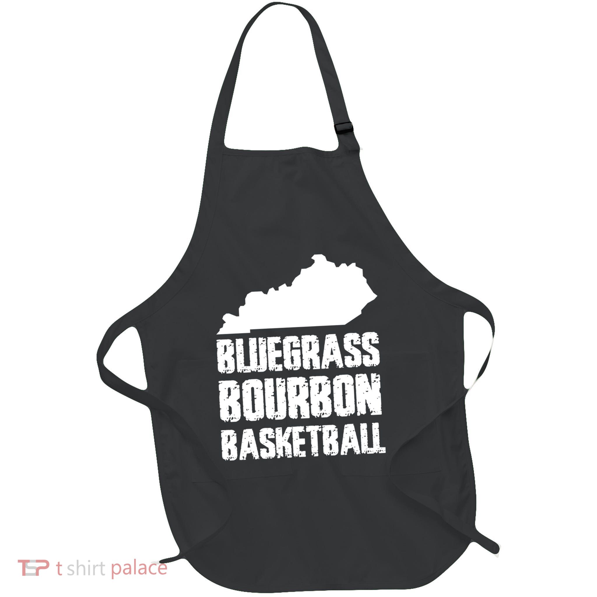 Bluegrass Bourbon Basketball Kentucky Gifts State Map Classic Kentucky Football Full-Length Apron With Pockets