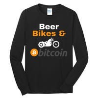 Beer Bikes Bitcoin, Vintage Bitcoin Logo, Bitcoin Blockchain, Bitcoin Crypto Tall Long Sleeve T-Shirt