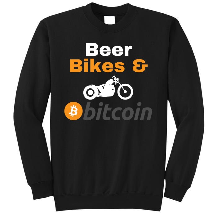 Beer Bikes Bitcoin, Vintage Bitcoin Logo, Bitcoin Blockchain, Bitcoin Crypto Tall Sweatshirt