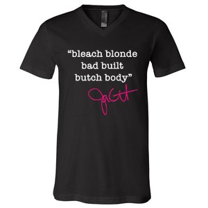 Bleach Blonde Bad Built Butch Body Jasmine Crockett V-Neck T-Shirt