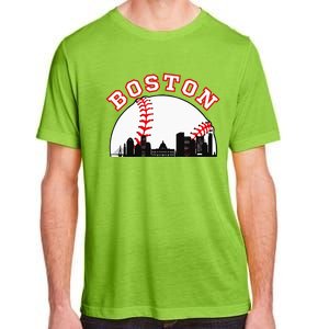 Boston Baseball Boston MA Cityscape BOS Skyline  Adult ChromaSoft Performance T-Shirt