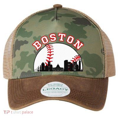 Boston Baseball Boston MA Cityscape BOS Skyline  Legacy Tie Dye Trucker Hat