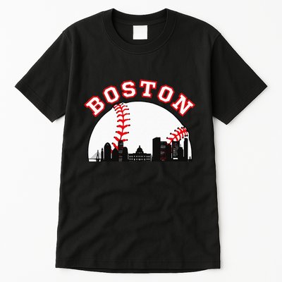 Boston Baseball Boston MA Cityscape BOS Skyline  Tall T-Shirt