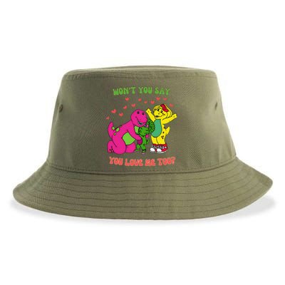 Barney Baby Bop And Bj WonT You Say You Love Me Too Sustainable Bucket Hat