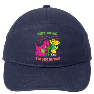 Barney Baby Bop And Bj WonT You Say You Love Me Too 7-Panel Snapback Hat