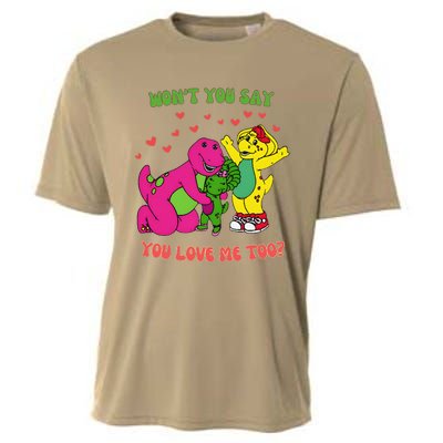 Barney Baby Bop And Bj WonT You Say You Love Me Too Cooling Performance Crew T-Shirt