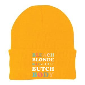 Bleach Blonde Bad Built Butch Body Knit Cap Winter Beanie