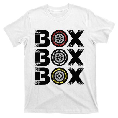 Box Box Box F1 Tyre Compound V2 Design Car Lover T-Shirt