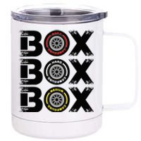 Box Box Box F1 Tyre Compound V2 Design Car Lover 12 oz Stainless Steel Tumbler Cup