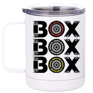 Box Box Box F1 Tyre Compound V2 Design Car Lover 12 oz Stainless Steel Tumbler Cup