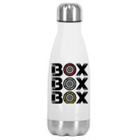 Box Box Box F1 Tyre Compound V2 Design Car Lover Stainless Steel Insulated Water Bottle