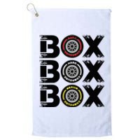 Box Box Box F1 Tyre Compound V2 Design Car Lover Platinum Collection Golf Towel