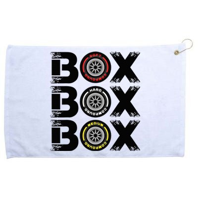 Box Box Box F1 Tyre Compound V2 Design Car Lover Grommeted Golf Towel