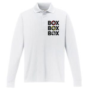 Box Box Box Racing Gift Race Car Driver Performance Long Sleeve Polo