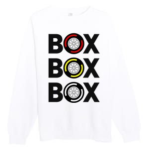 Box Box Box Racing Gift Race Car Driver Premium Crewneck Sweatshirt