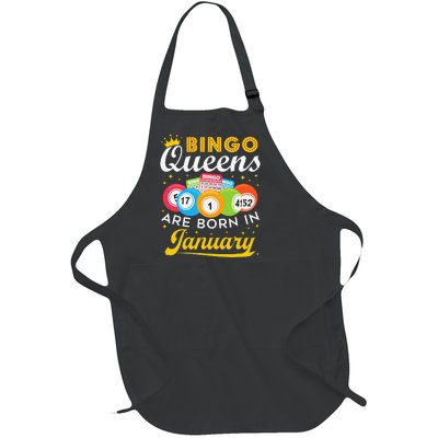 Bingo Birthday Bingo Queens Are Born in January Full-Length Apron With Pockets