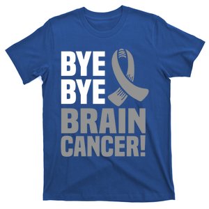 Bye Bye Brain Cancer Survivor Gray Awareness Ribbon Cute Gift T-Shirt