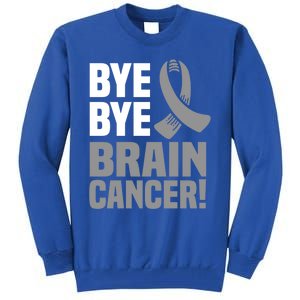 Bye Bye Brain Cancer Survivor Gray Awareness Ribbon Cute Gift Tall Sweatshirt