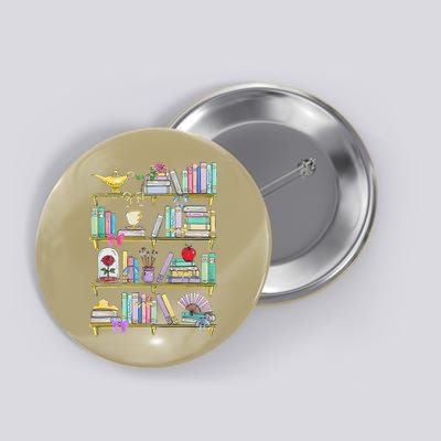 Belles Bookshelf Book Lover Coquette Reader Women Girl Button