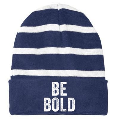 Be Bold Striped Beanie with Solid Band