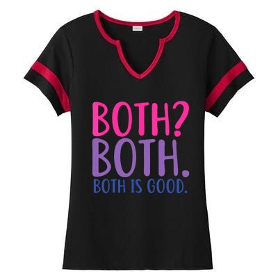 Both? Both. Both Is Good Funny Bisexual Pride Ladies Halftime Notch Neck Tee