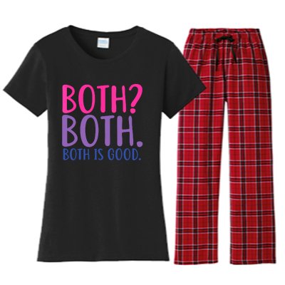 Both? Both. Both Is Good Funny Bisexual Pride Women's Flannel Pajama Set