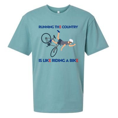 Biden Bike Bicycle Running The Country Is Like Riding A Bike Sueded Cloud Jersey T-Shirt