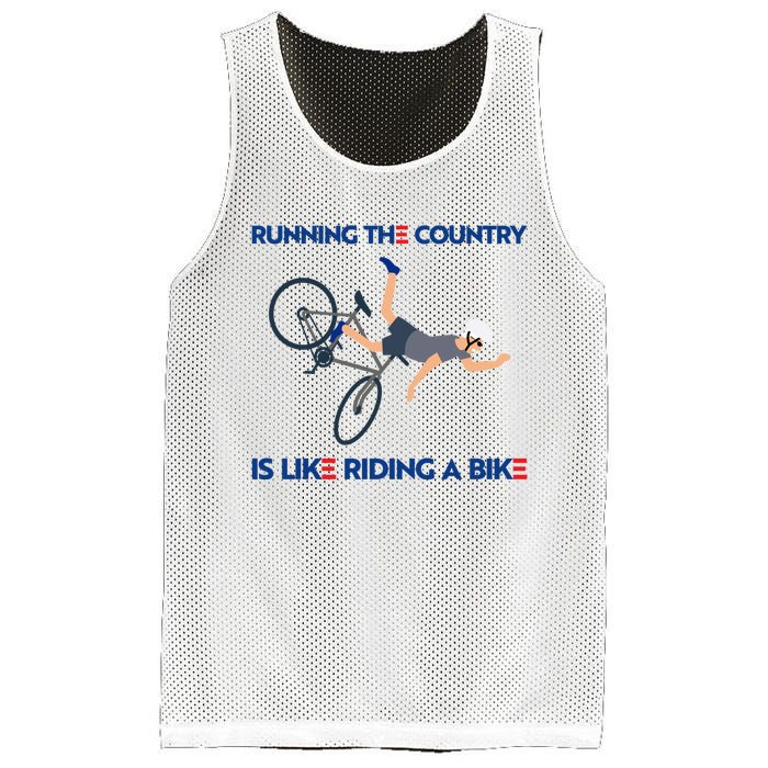 Biden Bike Bicycle Running The Country Is Like Riding A Bike Mesh Reversible Basketball Jersey Tank