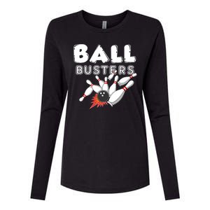 Bowling Ball Busters Womens Cotton Relaxed Long Sleeve T-Shirt