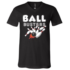 Bowling Ball Busters V-Neck T-Shirt