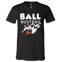 Bowling Ball Busters V-Neck T-Shirt