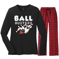 Bowling Ball Busters Women's Long Sleeve Flannel Pajama Set 