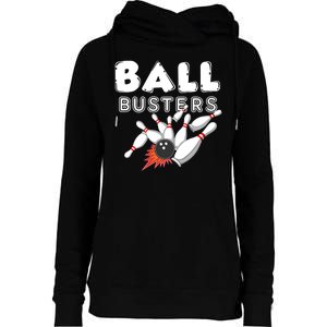 Bowling Ball Busters Womens Funnel Neck Pullover Hood