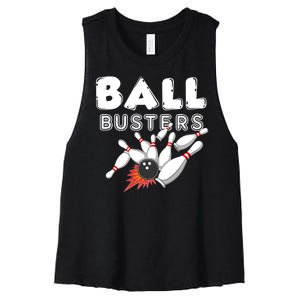 Bowling Ball Busters Women's Racerback Cropped Tank