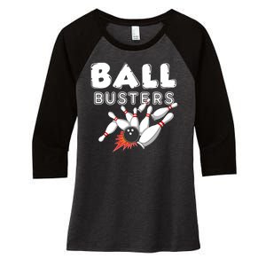 Bowling Ball Busters Women's Tri-Blend 3/4-Sleeve Raglan Shirt