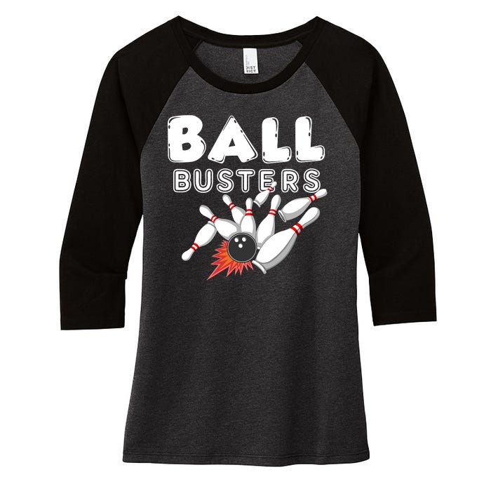 Bowling Ball Busters Women's Tri-Blend 3/4-Sleeve Raglan Shirt