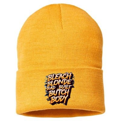 Bleach Blonde Bad Build Butch Body Sustainable Knit Beanie