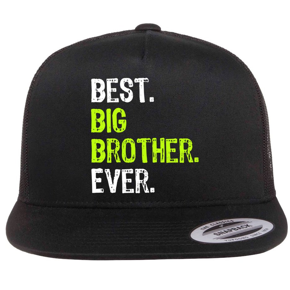 Best Big Brother Ever Nager Older Sibling Gift Flat Bill Trucker Hat