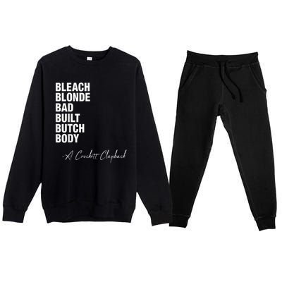 Bleach Blonde Bad Built Butch Body Premium Crewneck Sweatsuit Set