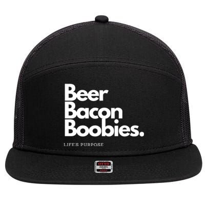 Beer Bacon Boobies Premium 7 Panel Mesh Trucker Snapback Hat