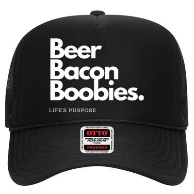 Beer Bacon Boobies Premium High Crown Mesh Back Trucker Hat