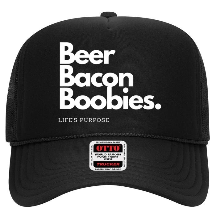 Beer Bacon Boobies Premium High Crown Mesh Back Trucker Hat