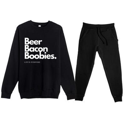 Beer Bacon Boobies Premium Premium Crewneck Sweatsuit Set